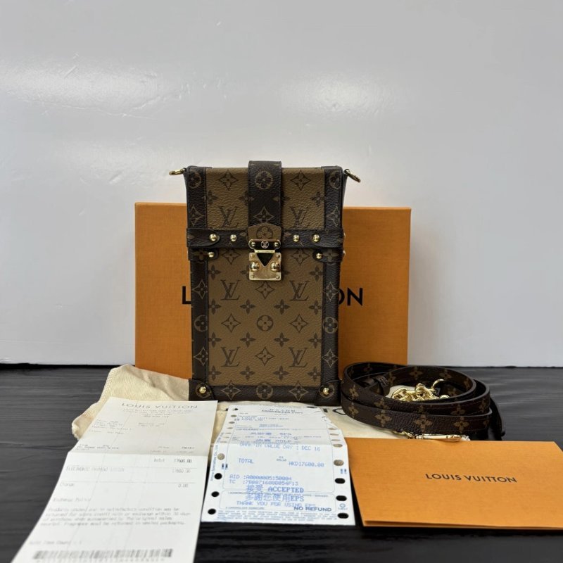 LV Trunk Vertical鏈條盒子手機包 11*17.5*3.5 全新閒置配件盒子塵袋購證-0