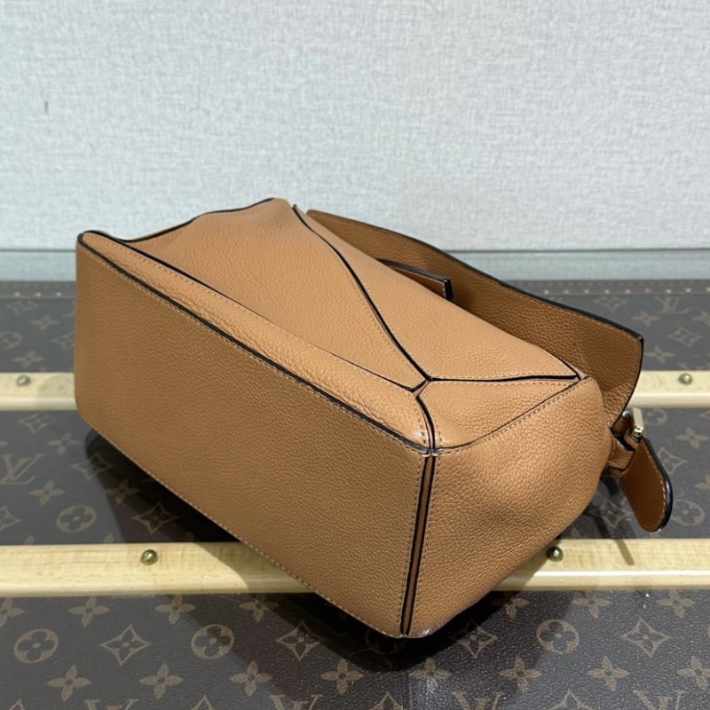 LOEWE 棕色金扣 puzzle小號拼圖手提肩背斜背包 25*15*10 98新配件塵袋-4