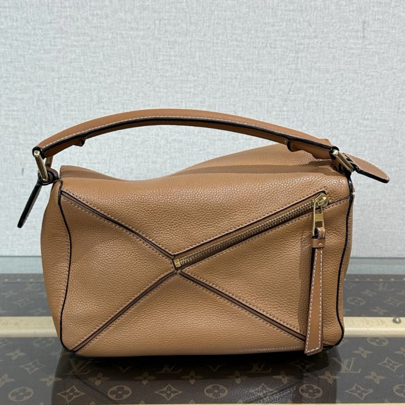 LOEWE 棕色金扣 puzzle小號拼圖手提肩背斜背包 25*15*10 98新配件塵袋-5