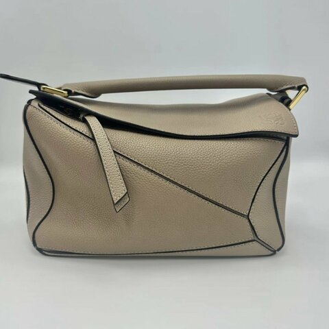 LOEWE 沙色小號拼圖手提肩背斜背包 25*15*10 99新配件塵袋購證