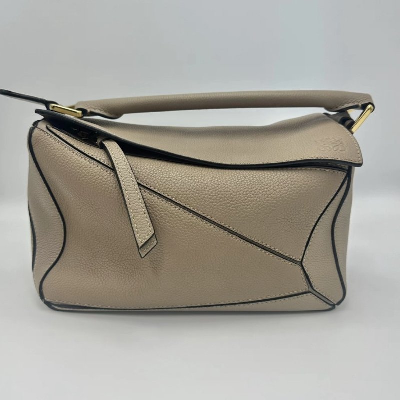 LOEWE 沙色小號拼圖手提肩背斜背包 25*15*10 99新配件塵袋購證-0