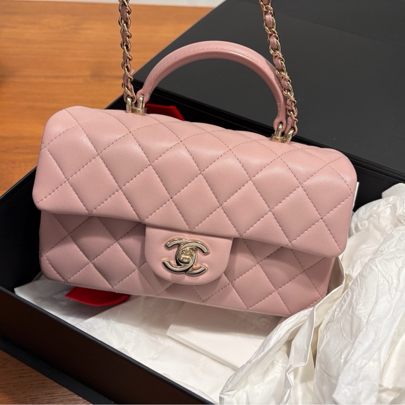 Chanel 24P CF mini with handle - dusty pink, cf20-0
