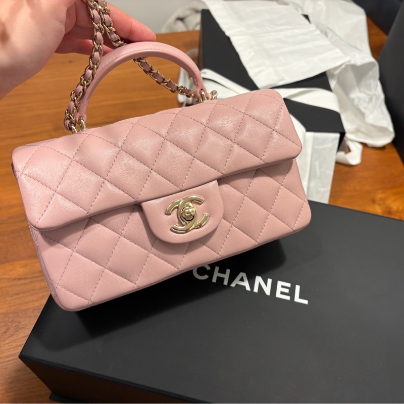 Chanel 24P CF mini with handle - dusty pink, cf20-5