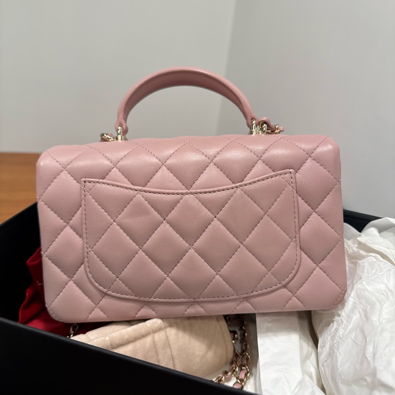 Chanel 24P CF mini with handle - dusty pink, cf20-14