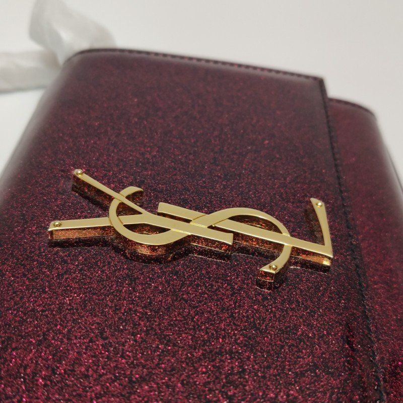 Saint Laurent Kate 凱特包 小號 漆皮亮片YSL標誌斜挎包單肩包-12