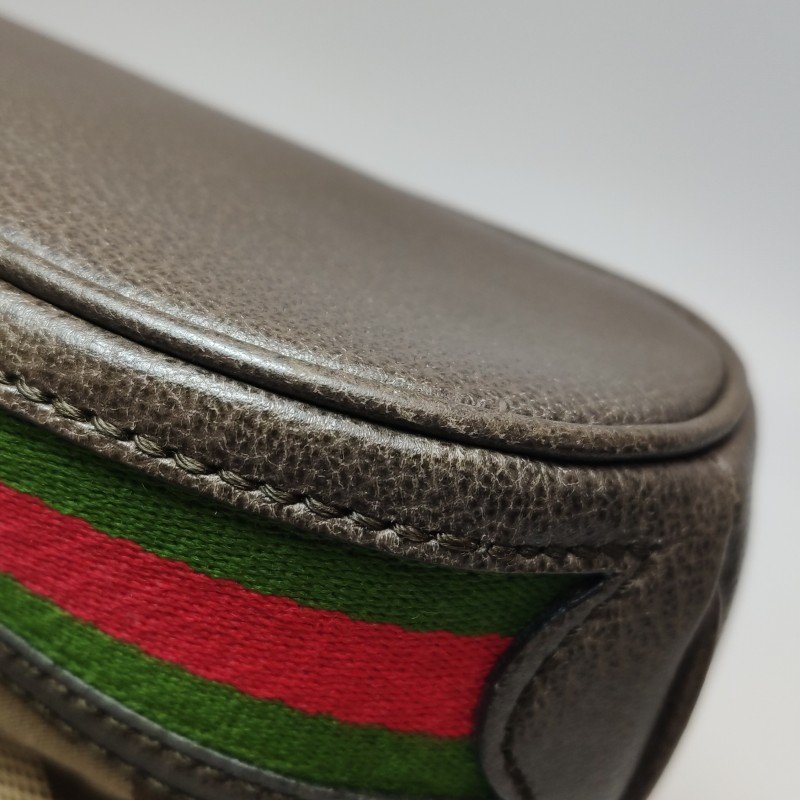 Gucci Ophidia 小號 牛皮帆布條紋雙G斜挎包單肩包-17