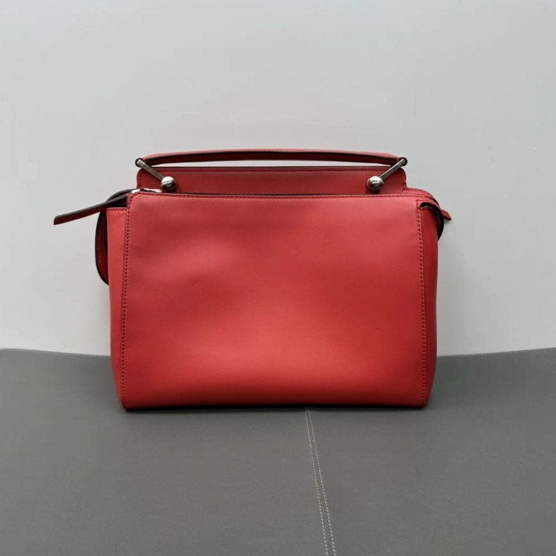 FENDI 紅色銀扣扣Dotcom Click編織手提斜背子母包 30*21*14 98新配件塵袋-5