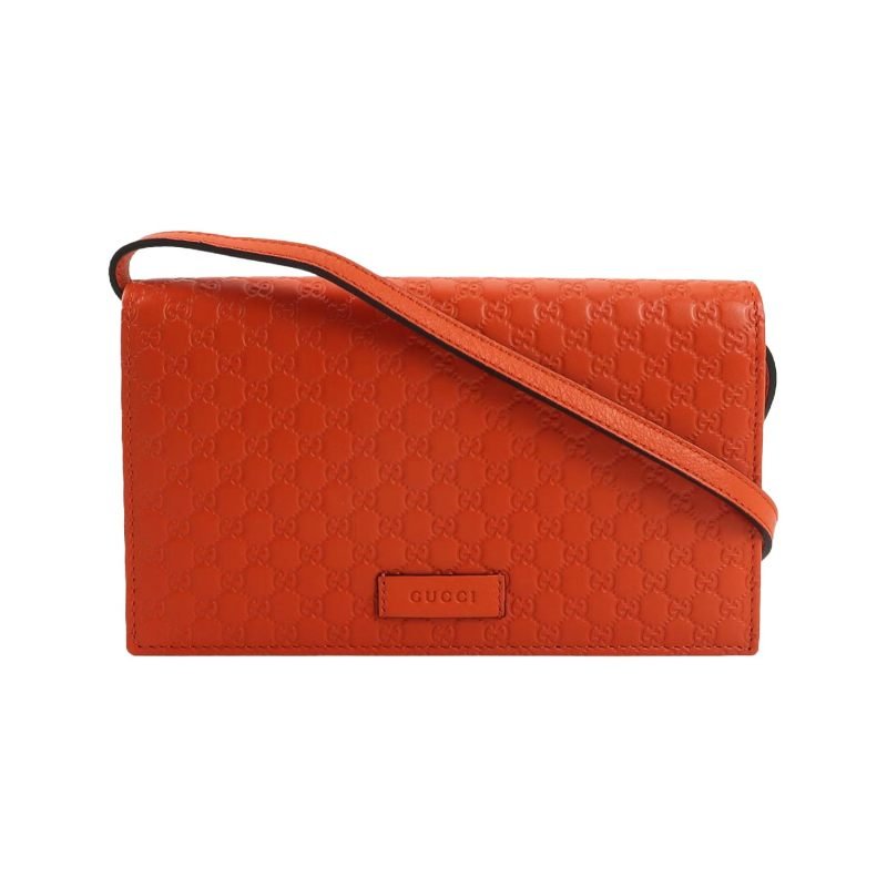 Gucci 牛皮純色壓紋老花皮標logo斜挎包單肩包 9.8新-0