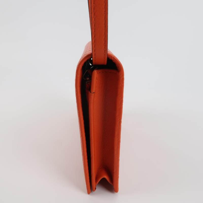 Gucci 牛皮純色壓紋老花皮標logo斜挎包單肩包 9.8新-2