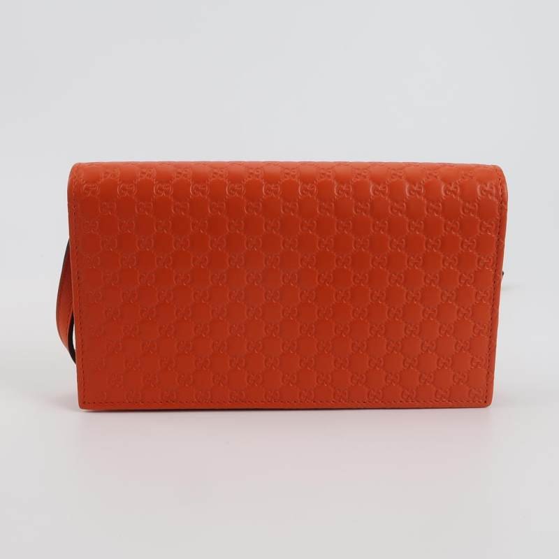 Gucci 牛皮純色壓紋老花皮標logo斜挎包單肩包 9.8新-4