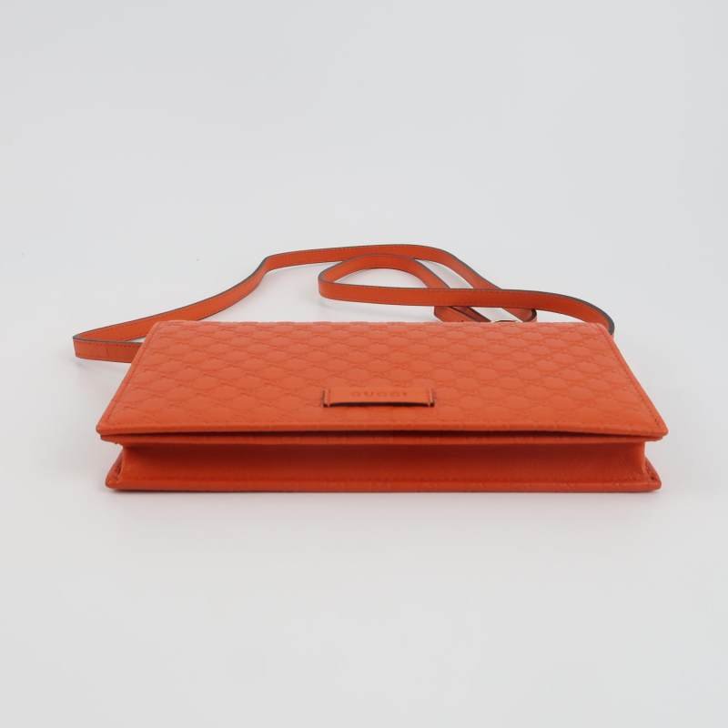 Gucci 牛皮純色壓紋老花皮標logo斜挎包單肩包 9.8新-5