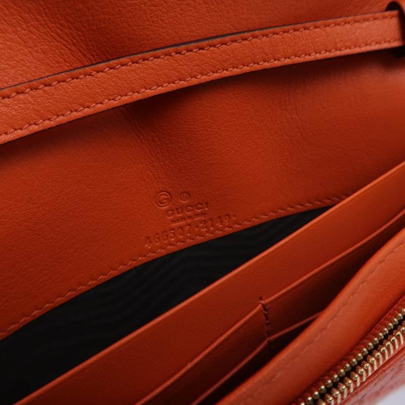 Gucci 牛皮純色壓紋老花皮標logo斜挎包單肩包 9.8新-7