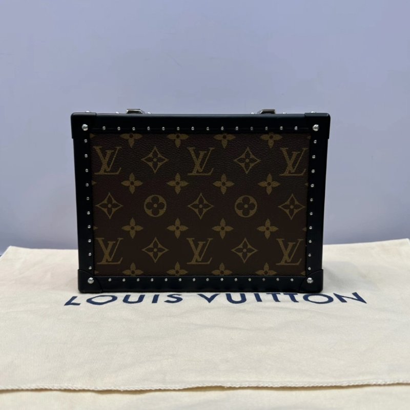 LV CLUTCH BOX老花銀扣小硬箱 芯片款 22*16*8 全新閒置配件盒子塵袋-5