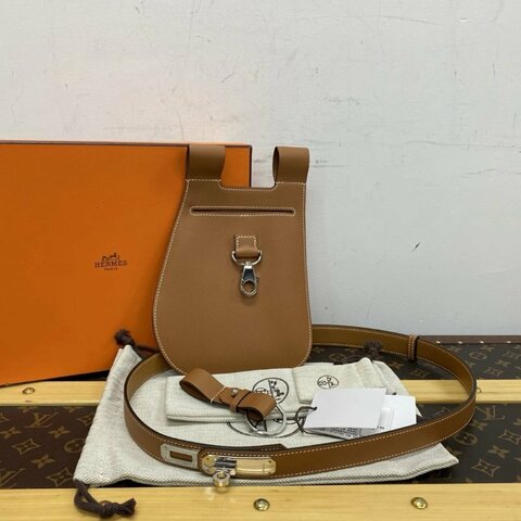 HERMES 金棕銀OKellyMove24Kelly剪刀腰包 110*2.4 99新配件塵袋盒子