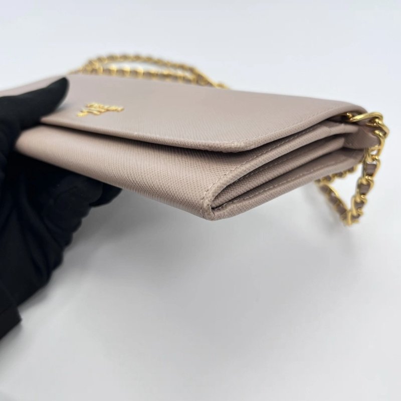 PRADA 裸粉色牛皮法棍肩背斜背包 21*10.5*2.5 98新 配件塵袋盒子-4