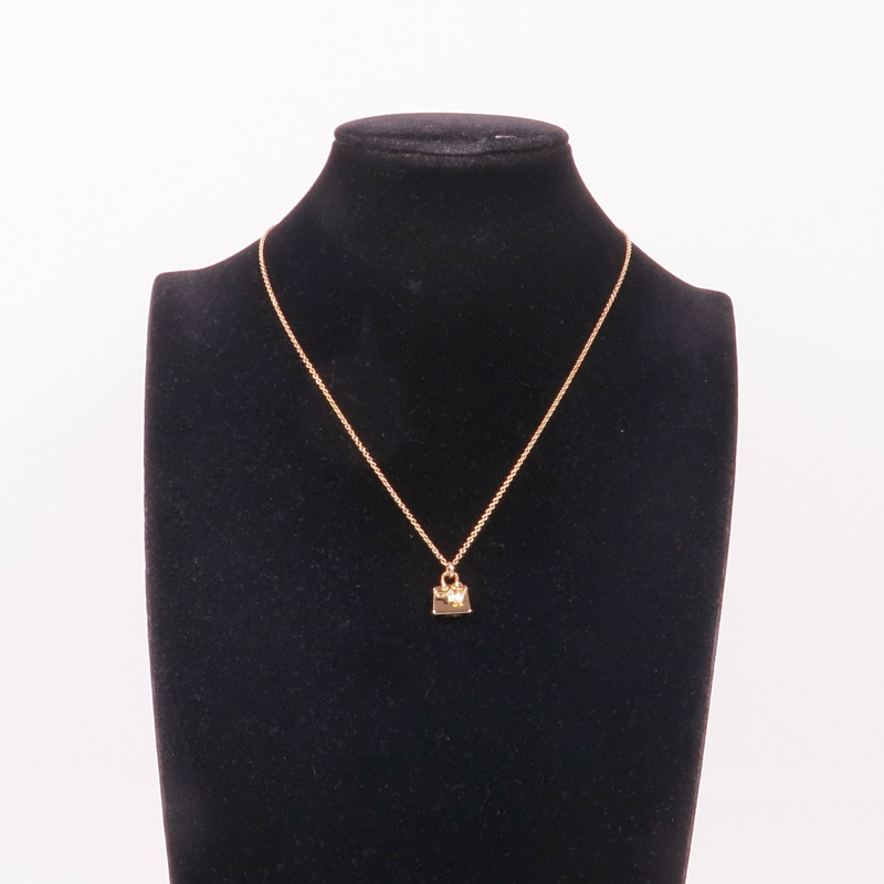 HERMES 18K玫瑰金Amulettes Birkin Diamond Pendant鑽石項鍊-8