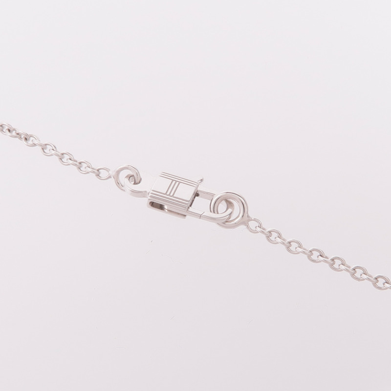 HERMES 18K白金Amulettes Constance Diamond Pendant鑽石項鍊-3
