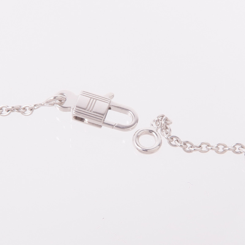 HERMES 18K白金Amulettes Constance Diamond Pendant鑽石項鍊-4