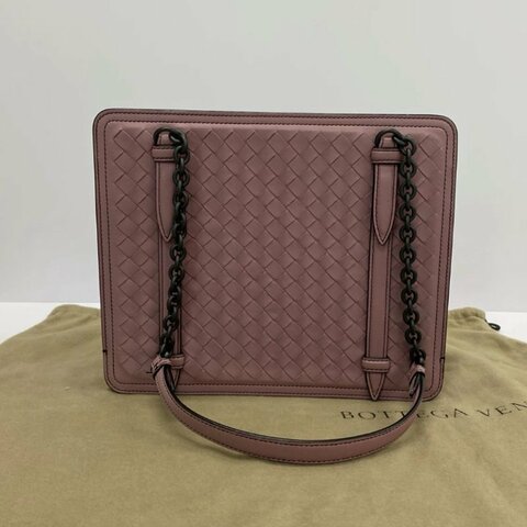 BV 編織豆沙粉腋下托特風琴包 26*21.5*6 99新配件塵袋