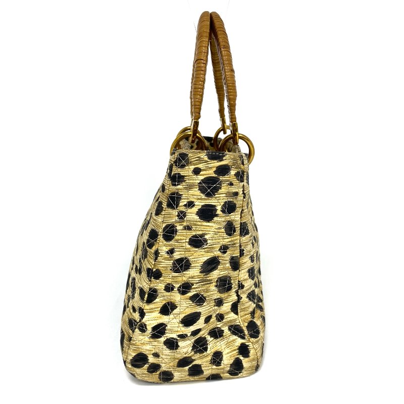 ☆ Christian Dior 迪奧 Beige Nylon Leopard Lady 2Way Bag 米色尼龍豹紋兩用袋 - 257021599-4