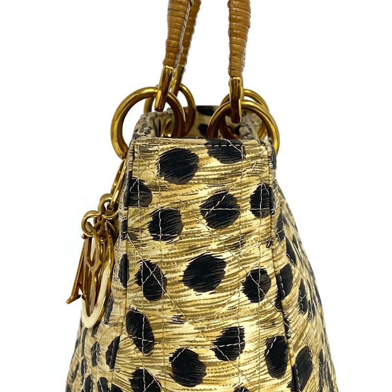 ☆ Christian Dior 迪奧 Beige Nylon Leopard Lady 2Way Bag 米色尼龍豹紋兩用袋 - 257021599-5