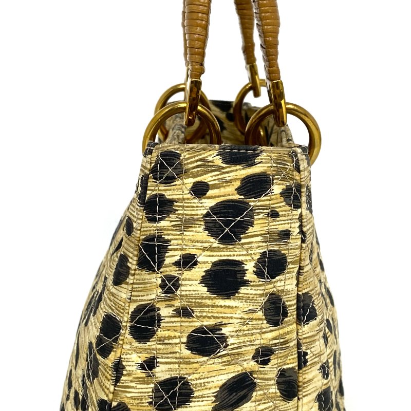 ☆ Christian Dior 迪奧 Beige Nylon Leopard Lady 2Way Bag 米色尼龍豹紋兩用袋 - 257021599-6