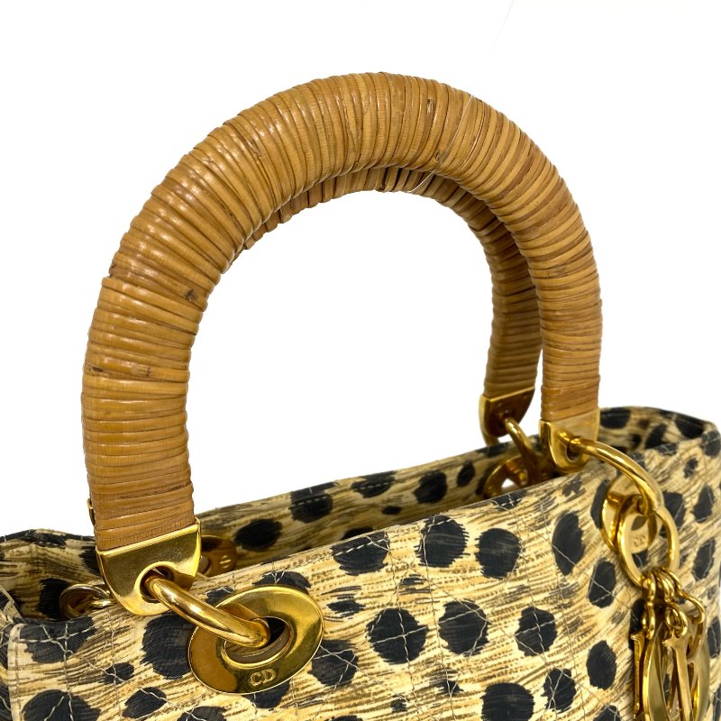 ☆ Christian Dior 迪奧 Beige Nylon Leopard Lady 2Way Bag 米色尼龍豹紋兩用袋 - 257021599-7