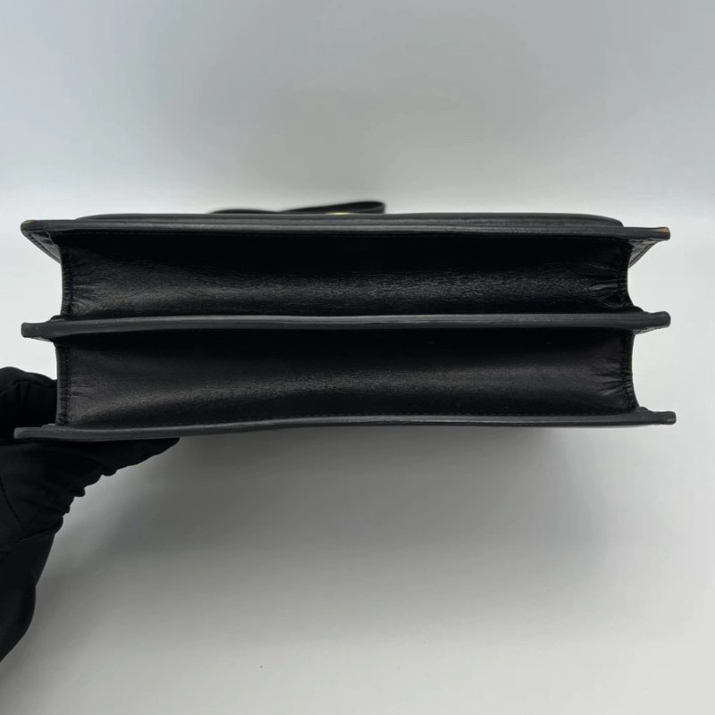 YSL 黑色金扣手提肩背斜背郵差包22*16*7 98新配件塵袋-3