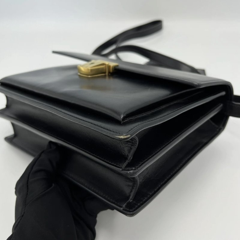 YSL 黑色金扣手提肩背斜背郵差包22*16*7 98新配件塵袋-4