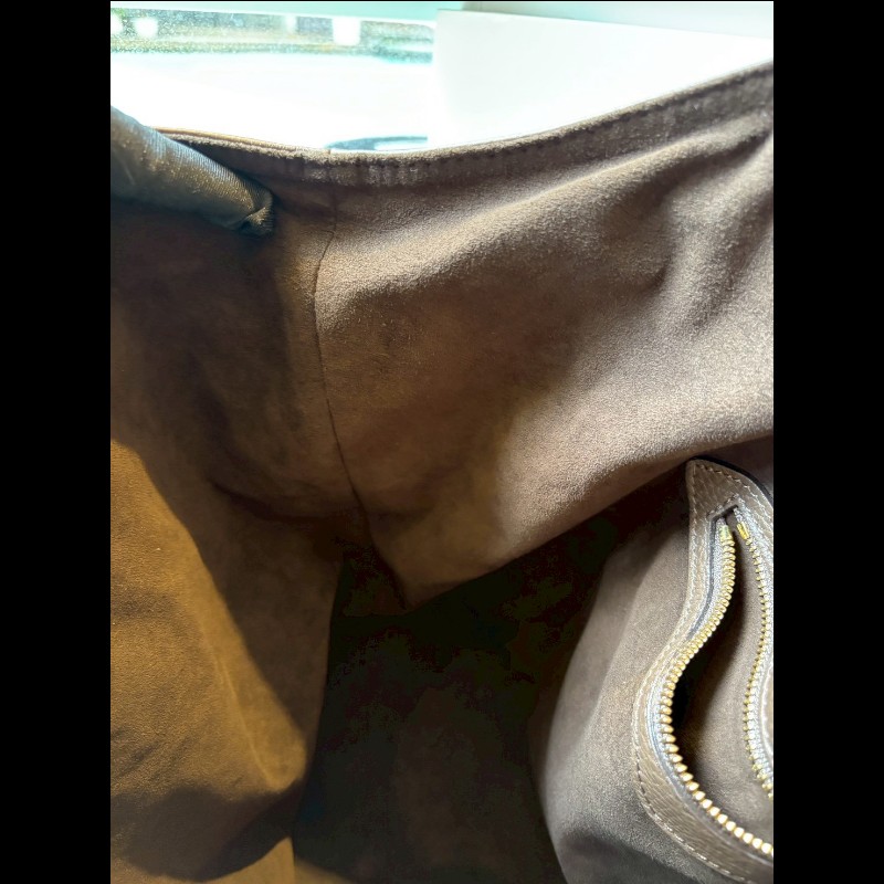 LV 巧克力色雷射洞洞字花皮革托特包 XL-18