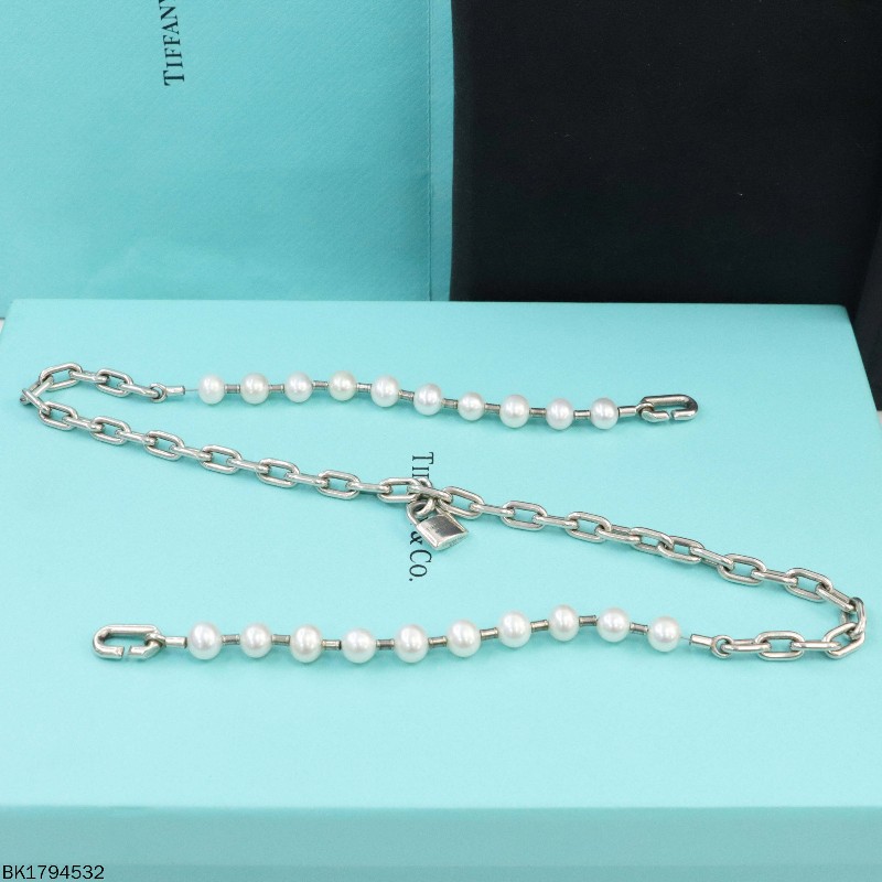 Tiffany & co HardWear系列Ag925銀珍珠項鍊 58.5cm-0