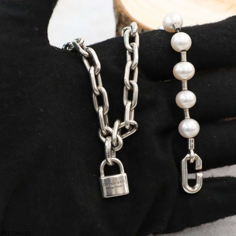 Tiffany & co HardWear系列Ag925銀珍珠項鍊 58.5cm-3