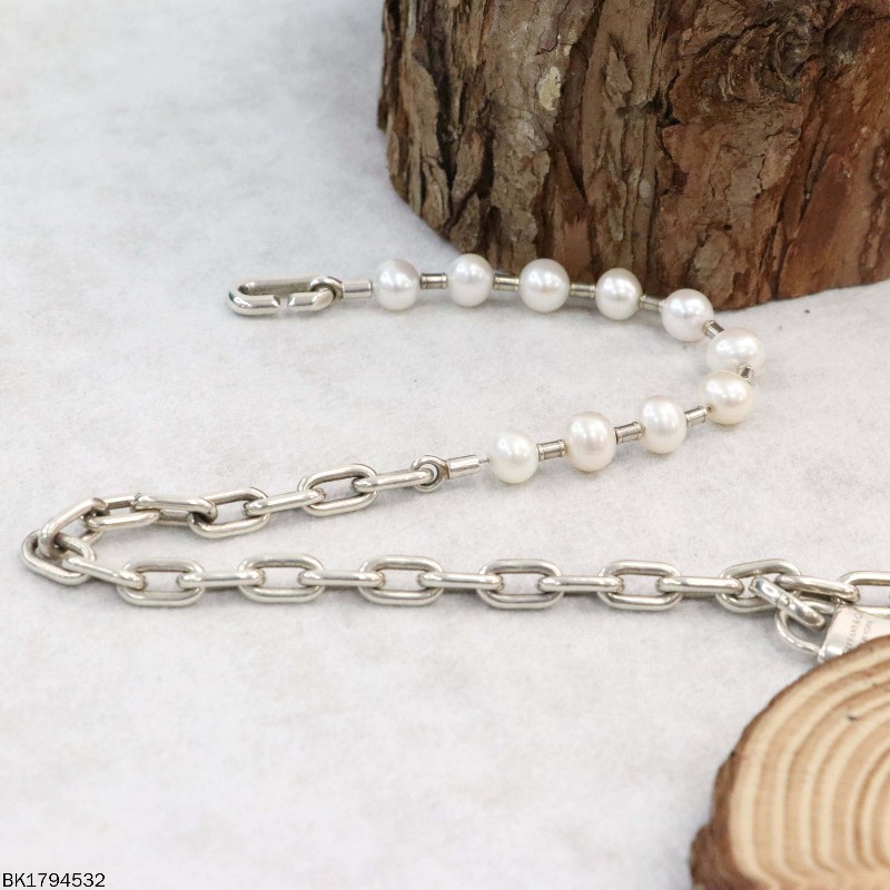 Tiffany & co HardWear系列Ag925銀珍珠項鍊 58.5cm-5