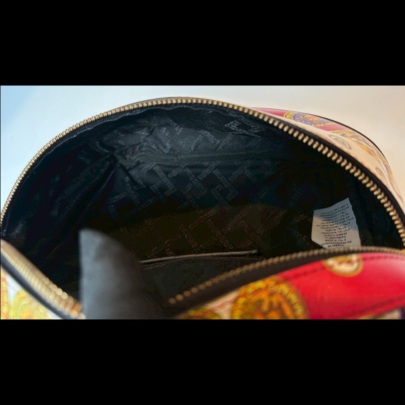 Versace 紅底金色彩繪皮革腰包-18