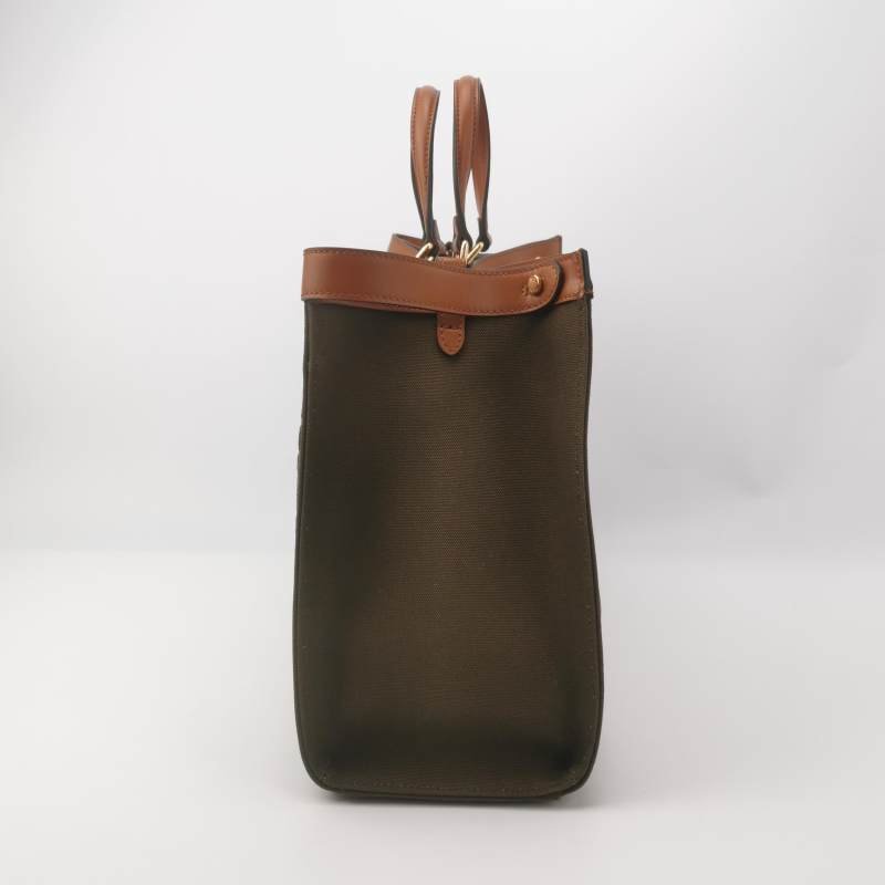 Fendi X-Tote 中號 牛皮帆布帆布手袋同色系FF浮凸圖案刺繡單肩包-2