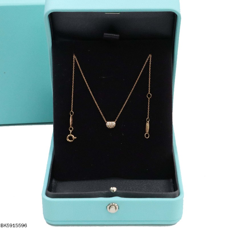 Tiffany & co Bean design 18K玫瑰金鑽石項鍊-0