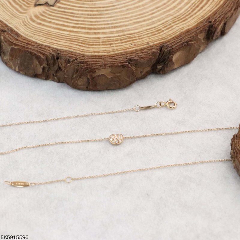 Tiffany & co Bean design 18K玫瑰金鑽石項鍊-5