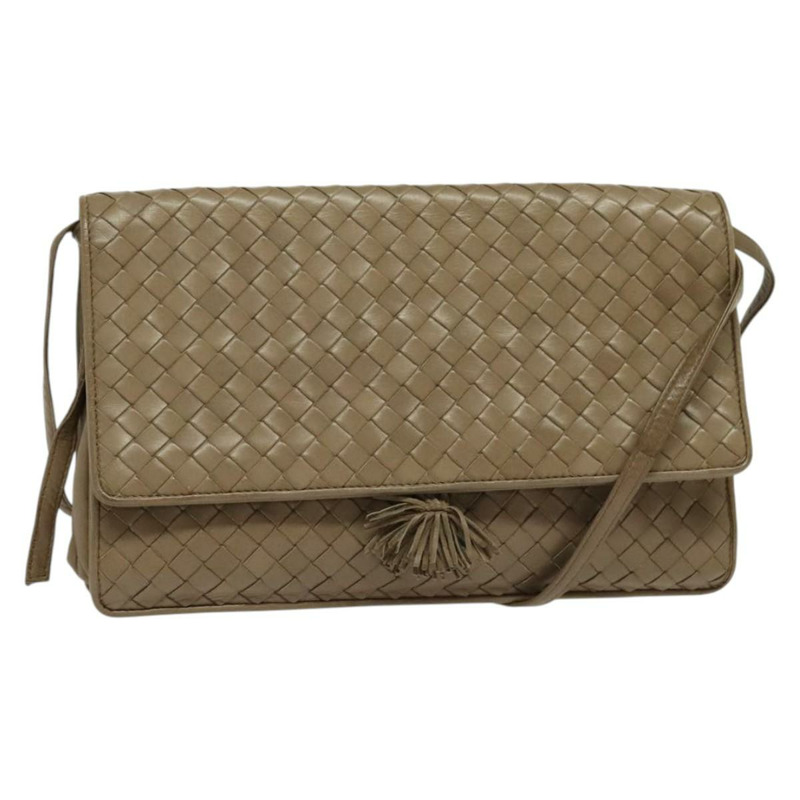 【日本直送】BOTTEGA VENETA INTRECCIATO 皮革肩背包 米色 金色 正品 bs29313-0