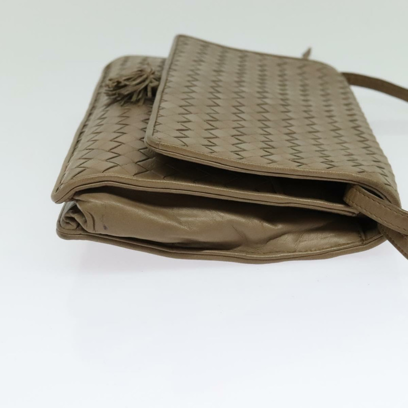 【日本直送】BOTTEGA VENETA INTRECCIATO 皮革肩背包 米色 金色 正品 bs29313-3