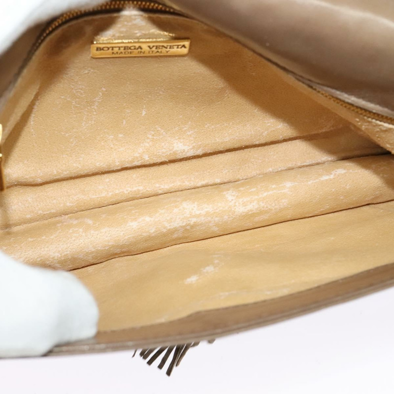 【日本直送】BOTTEGA VENETA INTRECCIATO 皮革肩背包 米色 金色 正品 bs29313-10