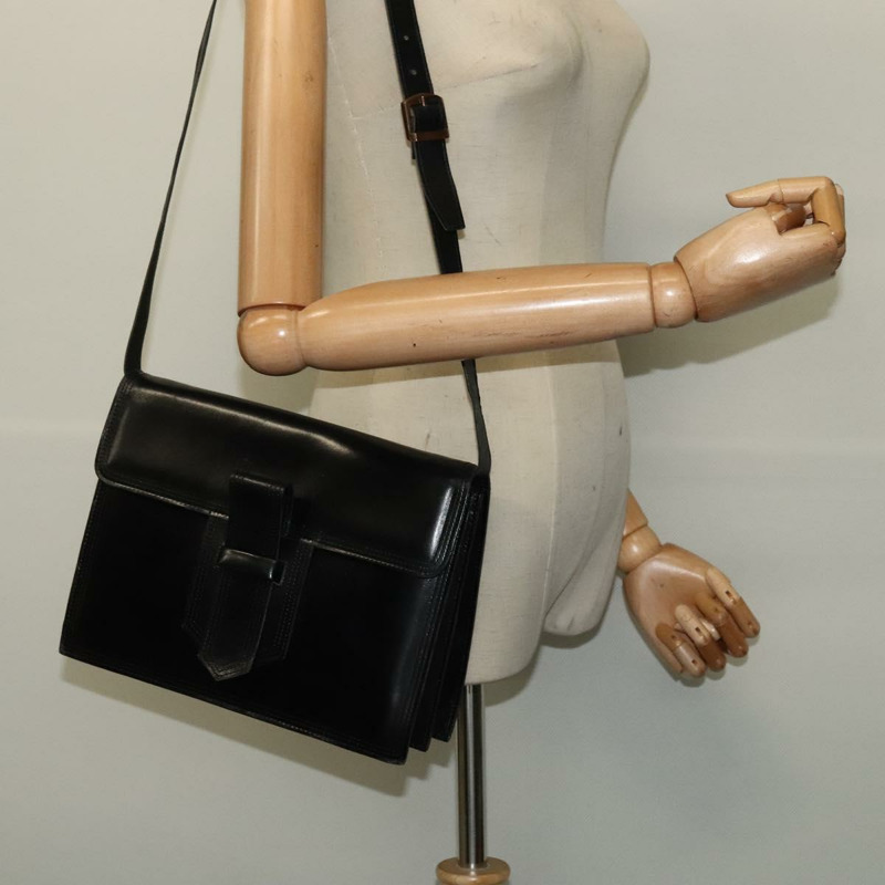 【日本直送】SAINT LAURENT 黑色金色皮革肩背包 正品 bs29361-20