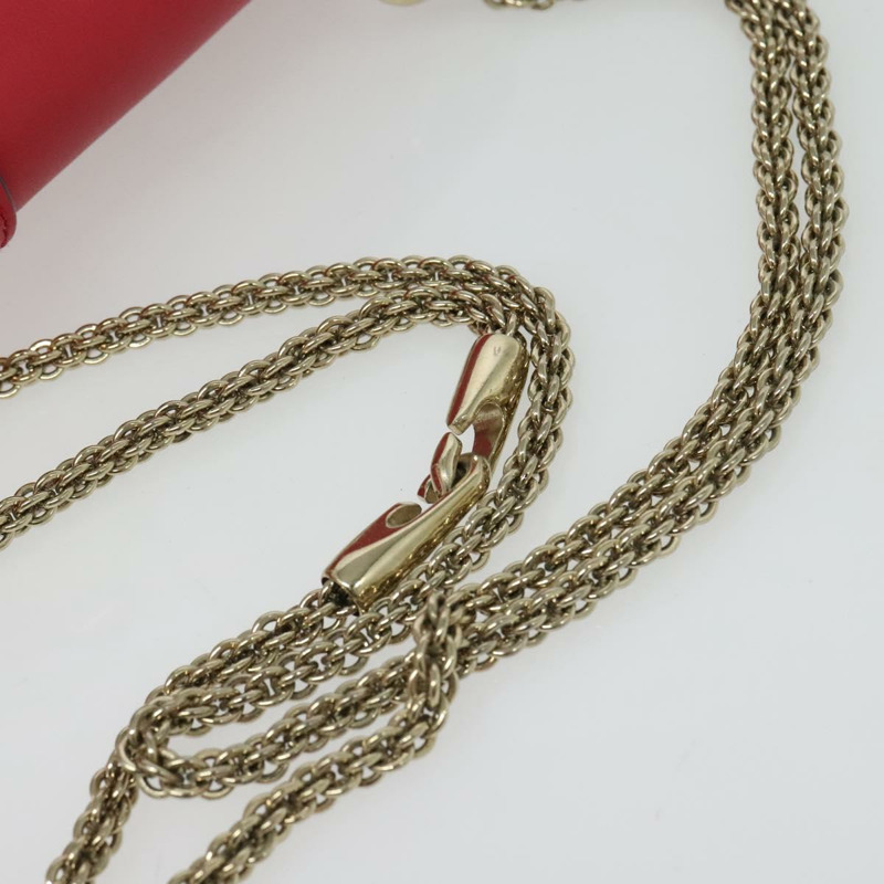 【日本直送】VALENTINO 鉚釘鏈條單肩包 皮革 粉紅色 金飾 正品 bs29260-6