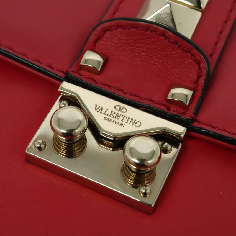 【日本直送】VALENTINO 鉚釘鏈條單肩包 皮革 粉紅色 金飾 正品 bs29260-9