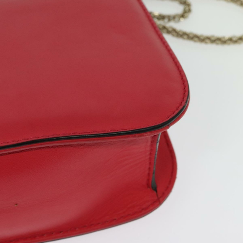 【日本直送】VALENTINO 鉚釘鏈條單肩包 皮革 粉紅色 金飾 正品 bs29260-15