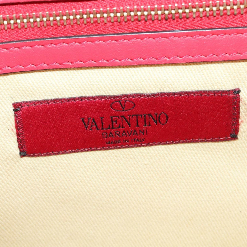 【日本直送】VALENTINO 鉚釘鏈條單肩包 皮革 粉紅色 金飾 正品 bs29260-17