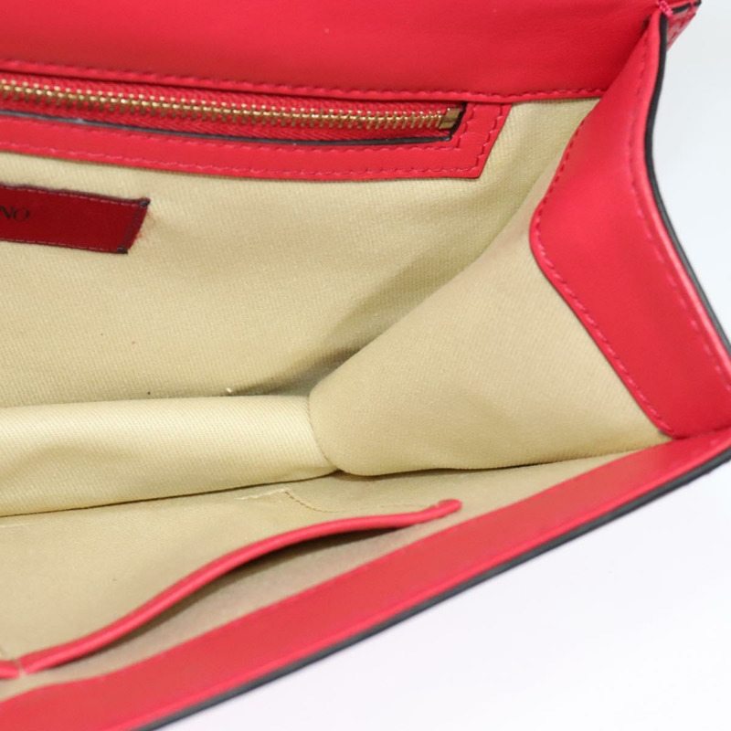 【日本直送】VALENTINO 鉚釘鏈條單肩包 皮革 粉紅色 金飾 正品 bs29260-18