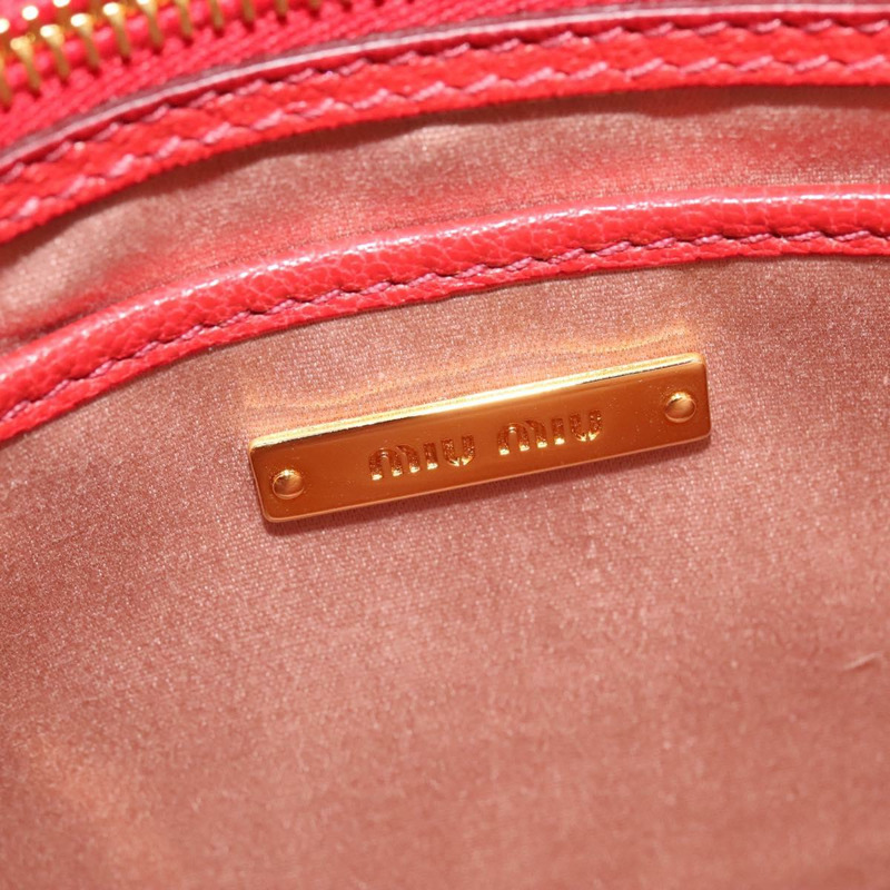 【日本直送】Miu Miu 手提包 皮革 紅色 金色 正品 bs29282-19