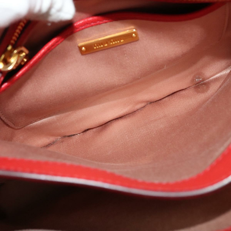 【日本直送】Miu Miu 手提包 皮革 紅色 金色 正品 bs29282-23