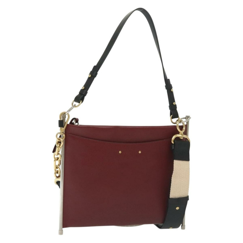 【日本直送】Chloe 皮革雙肩包 波爾多紅 金 銀色 正品 bs29200-0