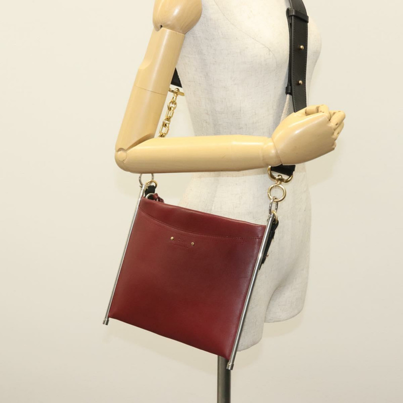 【日本直送】Chloe 皮革雙肩包 波爾多紅 金 銀色 正品 bs29200-23